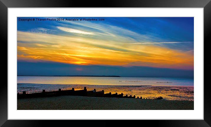 Sunset at Whitstable Framed Mounted Print by Thanet Photos
