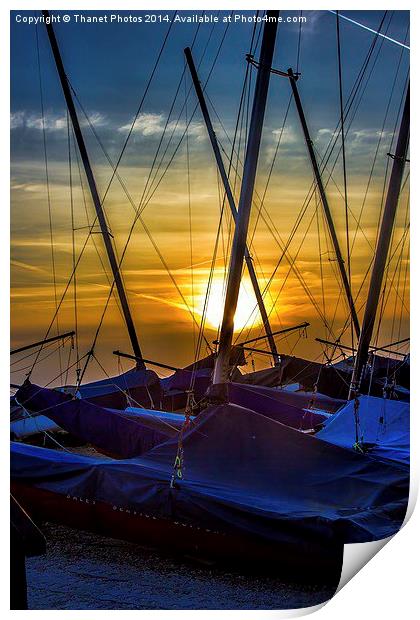 Boats at sunset Print by Thanet Photos