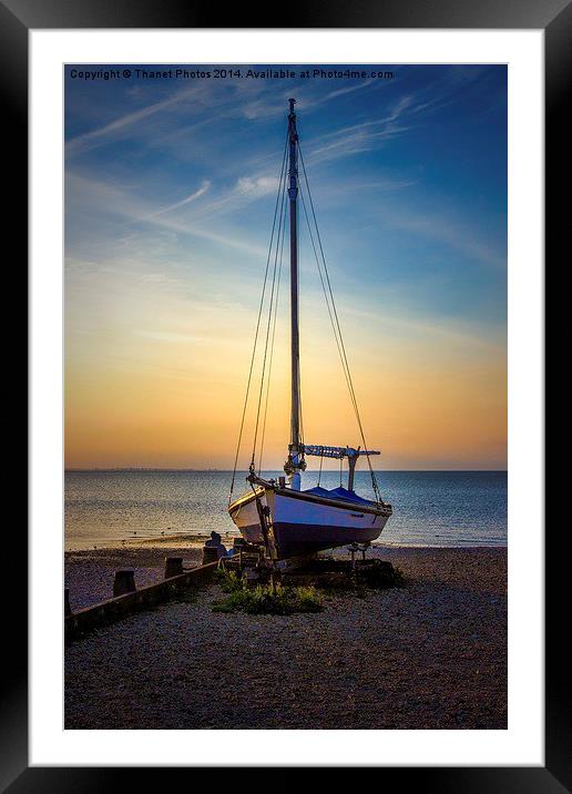 lone boat Framed Mounted Print by Thanet Photos