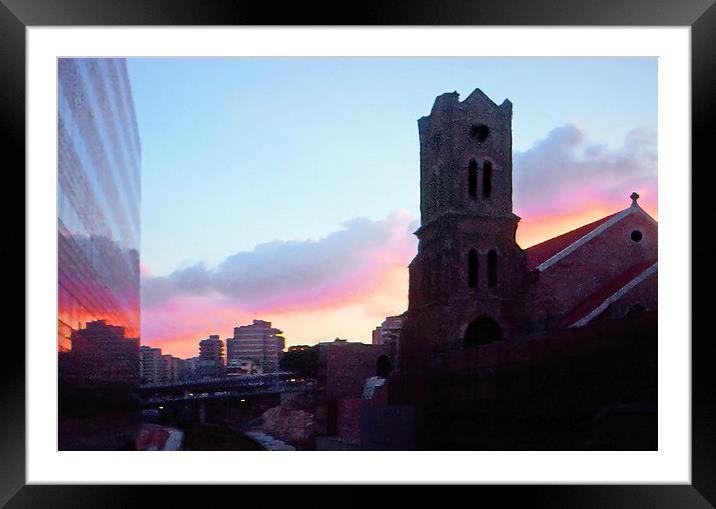 National Evangelical Church of Beirut Framed Mounted Print by Jacqueline Burrell