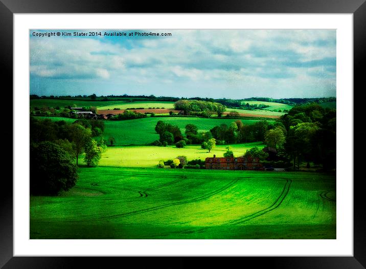Chartham Downs Road Framed Mounted Print by Kim Slater