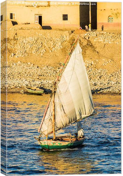 Felucca on River Nile, Egypt Canvas Print by Graham Prentice