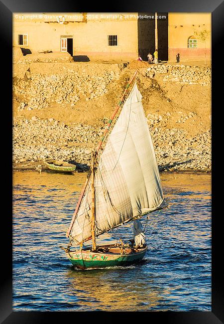 Felucca on River Nile, Egypt Framed Print by Graham Prentice