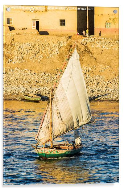 Felucca on River Nile, Egypt Acrylic by Graham Prentice