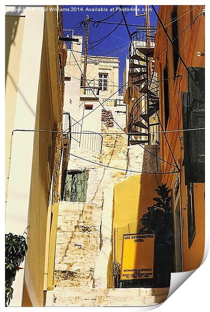 Les Katerinettes Hotel, Symi Print by Paul Williams