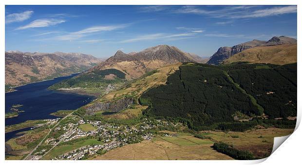 Pap of Glencoe and Loch Leven from Sgorr Bhan. Print by John Cameron