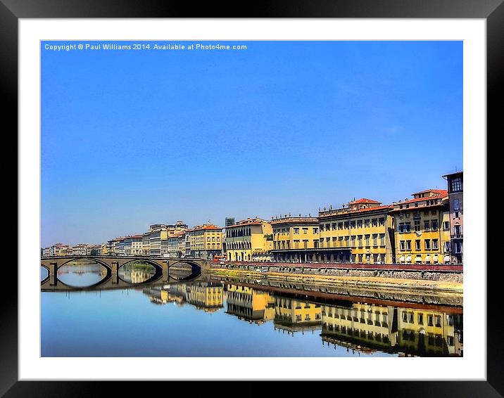 The River Arno Framed Mounted Print by Paul Williams