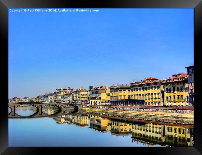 The River Arno Framed Print by Paul Williams