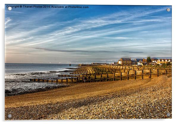Whitstable Beach Acrylic by Thanet Photos