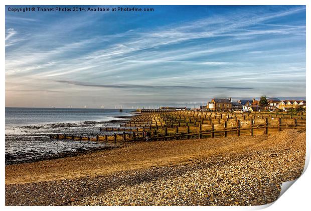 Whitstable Beach Print by Thanet Photos