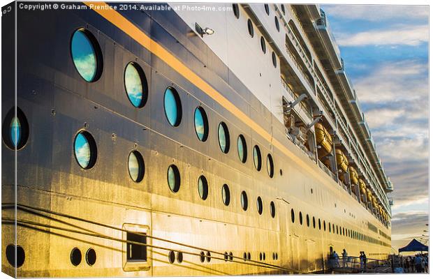 Golden Cruise Liner Canvas Print by Graham Prentice