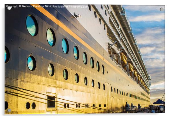 Golden Cruise Liner Acrylic by Graham Prentice