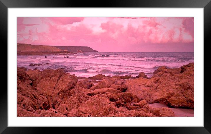 Cloudy Sea at Kynance Cove Framed Mounted Print by Lisa PB