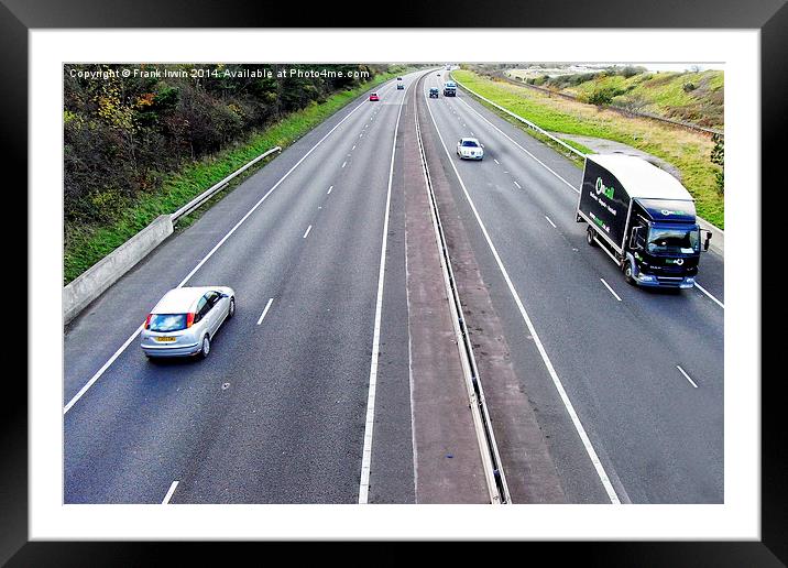 View from a road bridge over the A55 Framed Mounted Print by Frank Irwin