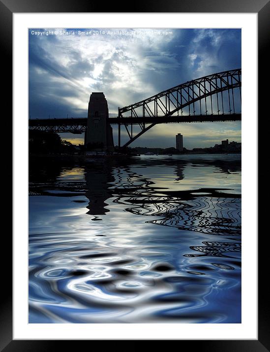 Sydney Harbour Bridge reflection Framed Mounted Print by Sheila Smart