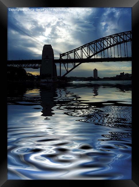 Sydney Harbour Bridge reflection Framed Print by Sheila Smart