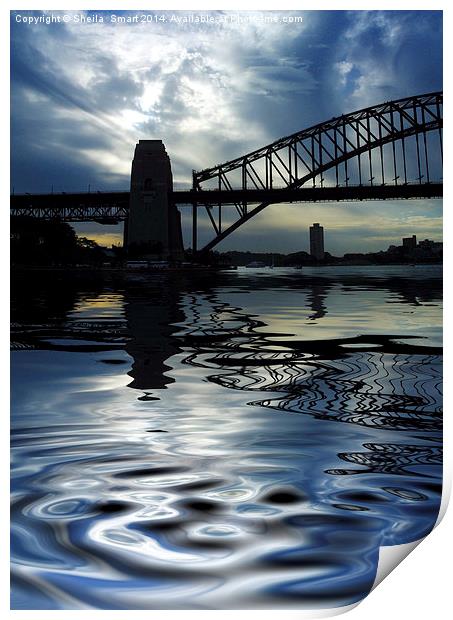 Sydney Harbour Bridge reflection Print by Sheila Smart