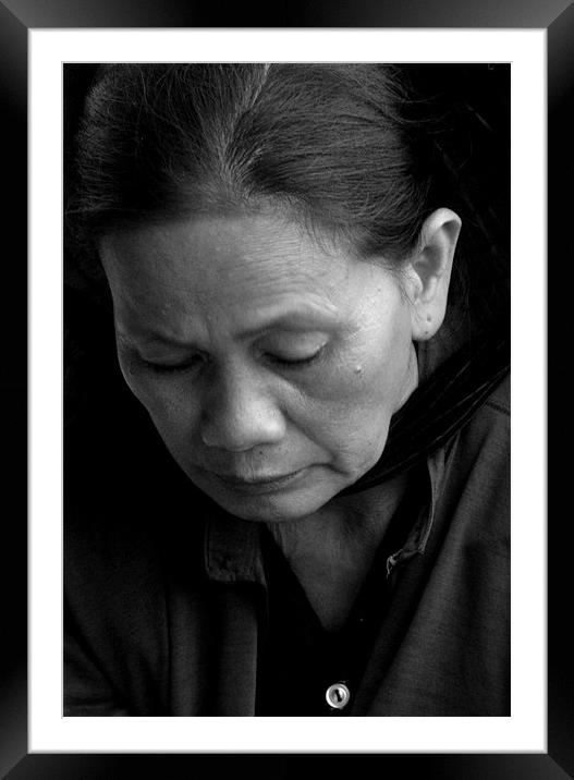 Vietnamise woman Framed Mounted Print by Chris Gee