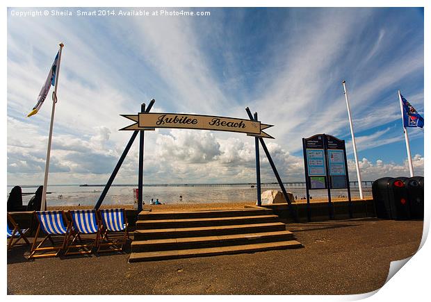 Jubilee Beach, Southend on Sea Print by Sheila Smart