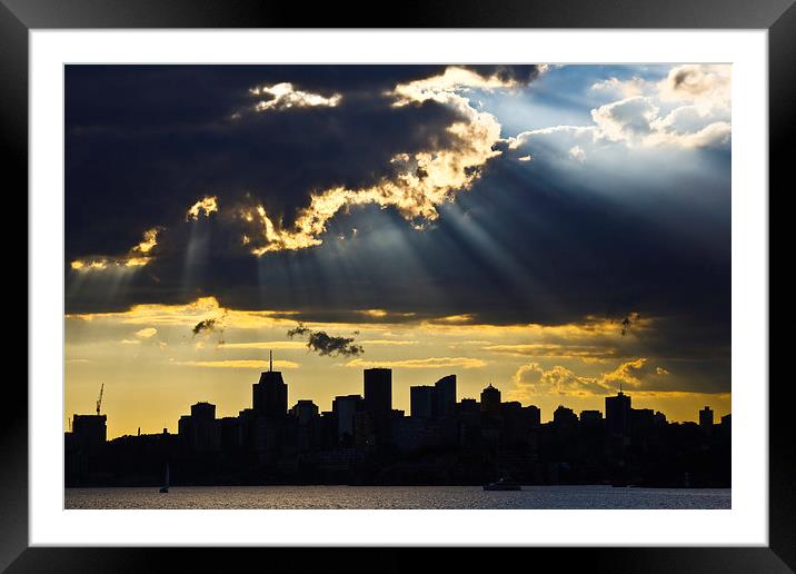 North Sydney sunset Framed Mounted Print by Sheila Smart