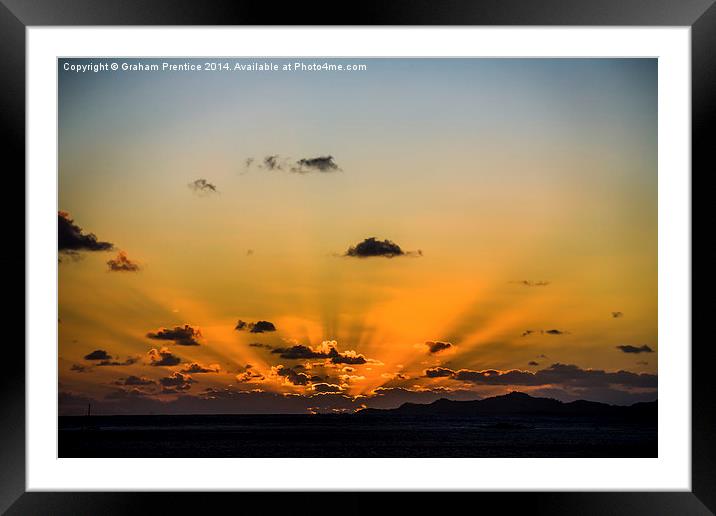 Last Rays Of Setting Sun Framed Mounted Print by Graham Prentice