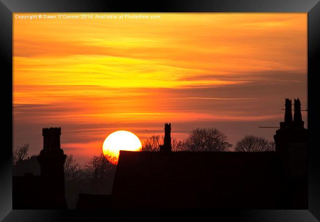 Rooftop Sunset Framed Print by Dawn O'Connor