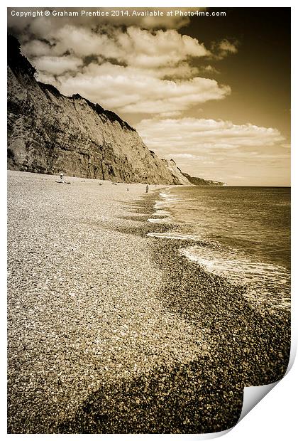 Beach at Sidmouth Print by Graham Prentice