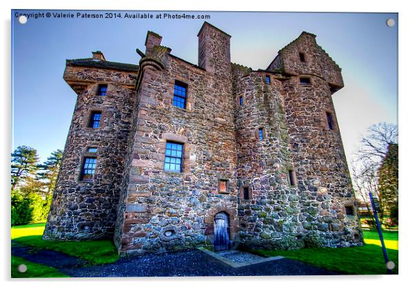 Claypotts Castle Acrylic by Valerie Paterson