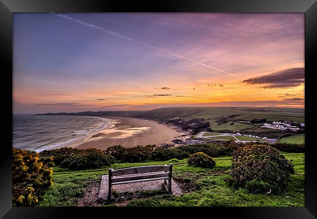 Woolacombe Bay sunrise Framed Print by Dave Wilkinson North Devon Ph