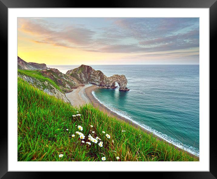 Durdle Door sunrise Framed Mounted Print by Shaun Jacobs