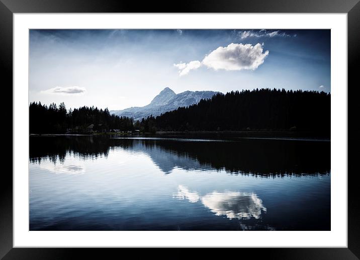 Water reflection black and blue Framed Mounted Print by Matthias Hauser