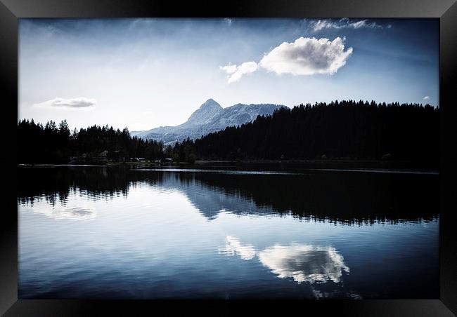 Water reflection black and blue Framed Print by Matthias Hauser
