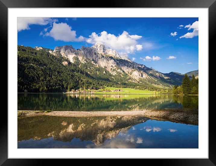 Mountain landscape Austria water reflection Framed Mounted Print by Matthias Hauser