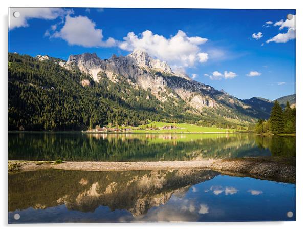 Mountain landscape Austria water reflection Acrylic by Matthias Hauser