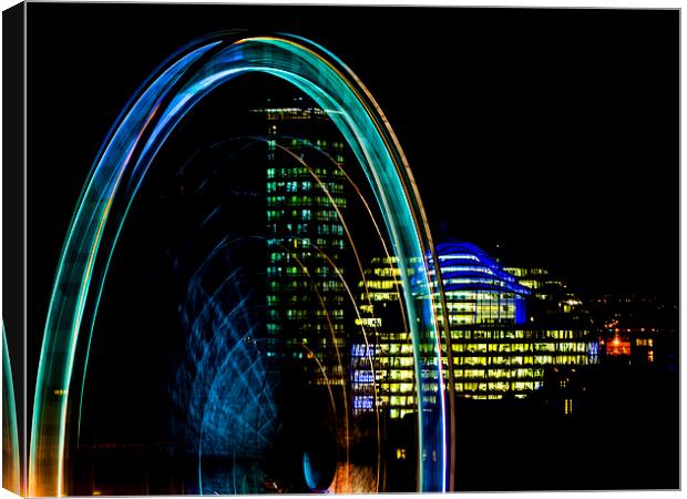 Manchester Wheel at Night Canvas Print by Keith Campbell
