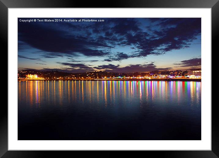 Torquay at Night Framed Mounted Print by Terri Waters
