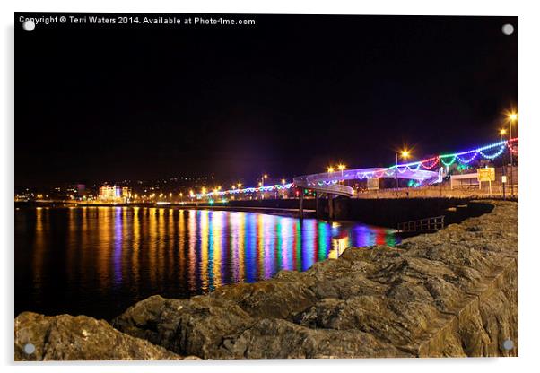 Torquay Lights Acrylic by Terri Waters