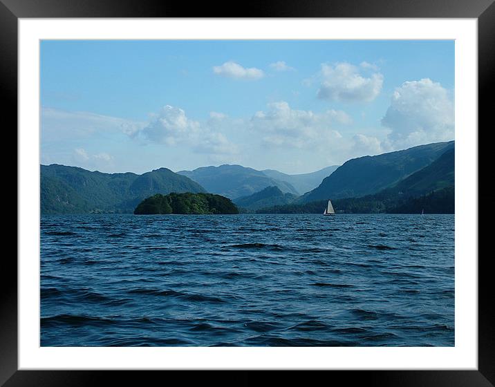 Sailing on Derwent Water Framed Mounted Print by Stephen Brown