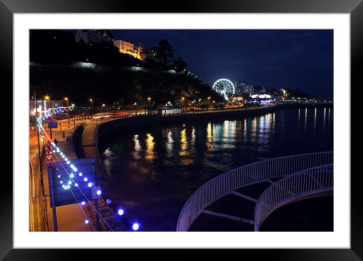 Torquay The Strand At Night Framed Mounted Print by Terri Waters