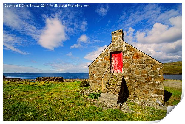 Fishermans Croft  Milovaig Isle of Skye Print by Chris Thaxter
