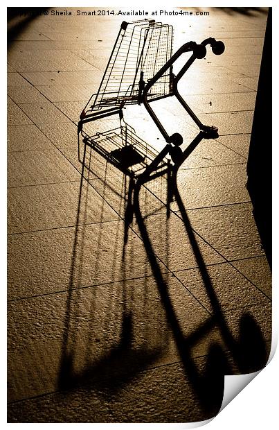 Shopping trolley silhouette Print by Sheila Smart