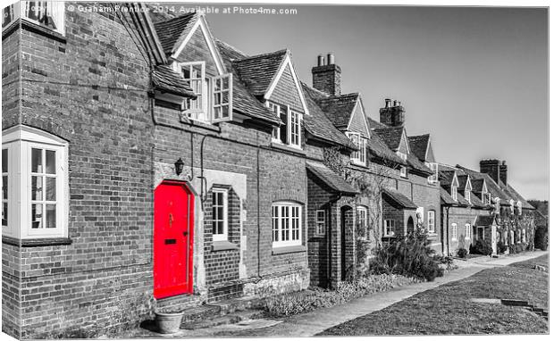 Cottage With Red Door Canvas Print by Graham Prentice