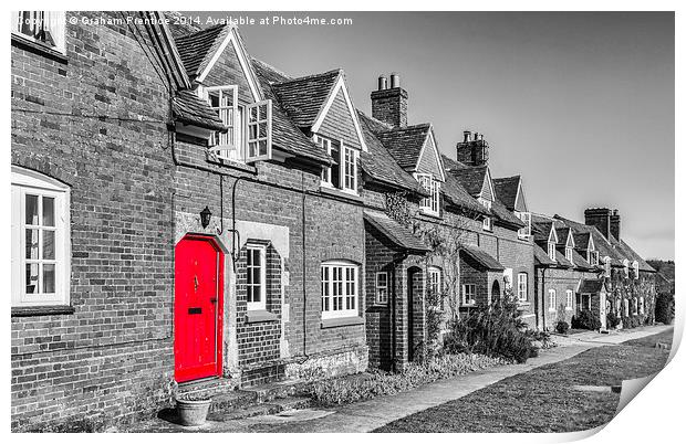 Cottage With Red Door Print by Graham Prentice