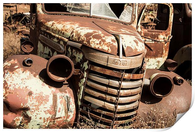Rusted Pickup Print by Rob Hawkins