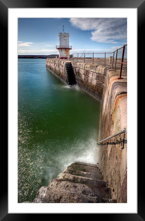 Whitehaven Harbour Steps Framed Mounted Print by Dave Wilson