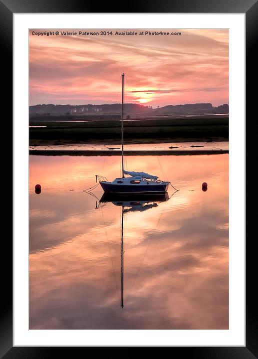 Harbour Sunset Framed Mounted Print by Valerie Paterson