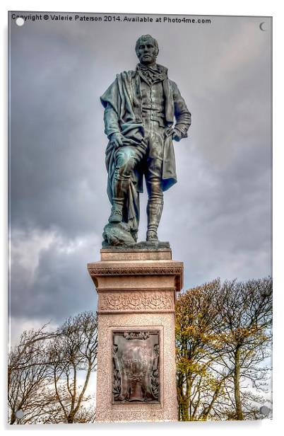 Rabbie Burns Statue Acrylic by Valerie Paterson