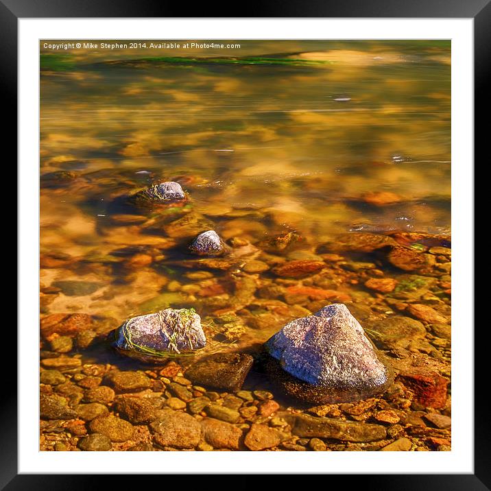 River Rocks Framed Mounted Print by Mike Stephen