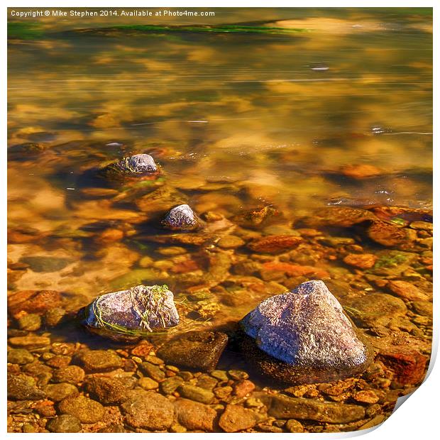 River Rocks Print by Mike Stephen
