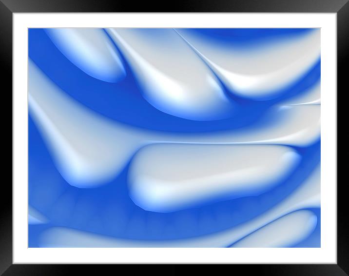 Cool blue digital ice abstract Framed Mounted Print by Matthias Hauser